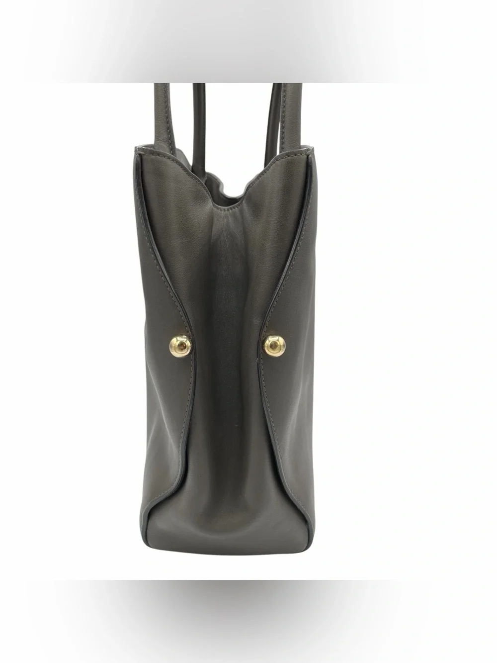 Christian Dior Bar Tote Bag in Smooth Gray Calfskin Leather